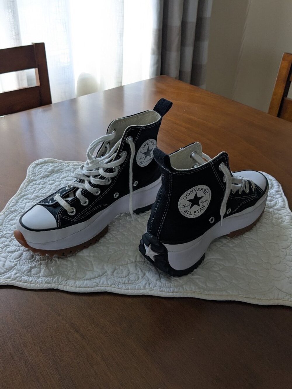 Converse Unisex Run Star Hike Platform Black and White High-Top Sneakers